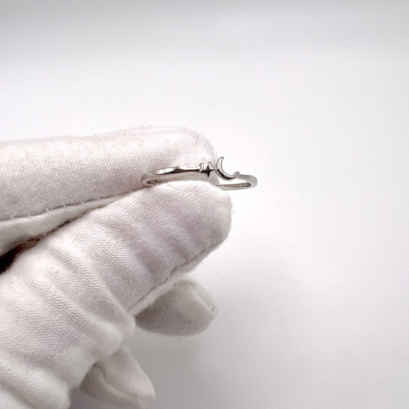 Dainty Sterling Silver Moon & Star Ring - Picture 8 of 17